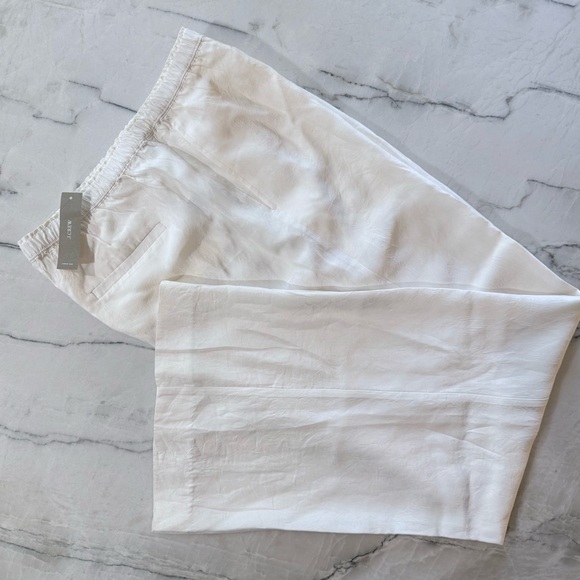 NWT J.Crew ($148) Stratus Pant Textured Satin Ivory Small - Picture 5 of 8
